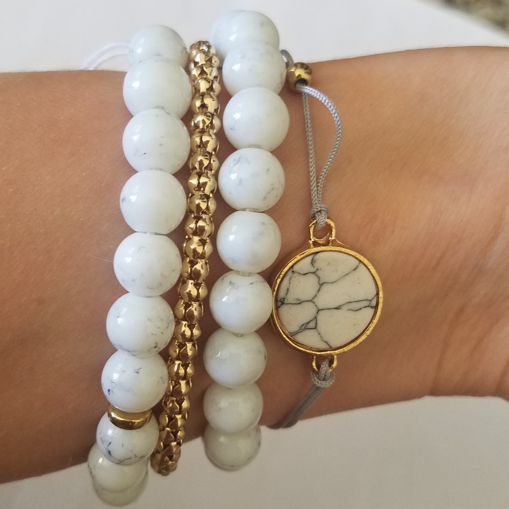 Marble and Gold Bracelet Set